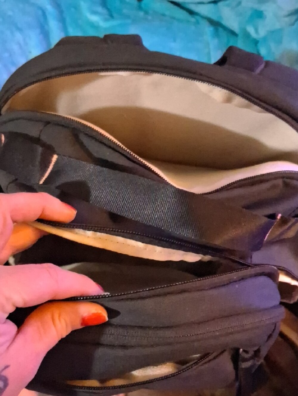 The North Face Black Backpack with Gold Logo Plenty Of Room On This Bag - Picture 5 of 6